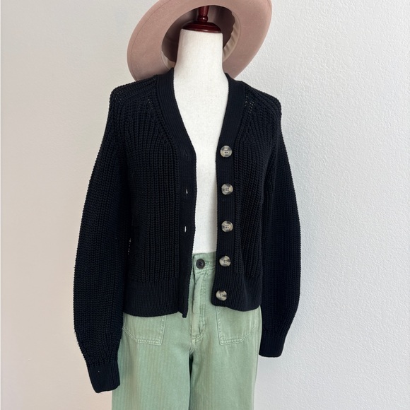 Everlane Chunky Knit Black Cardigan Sweater - Picture 10 of 10